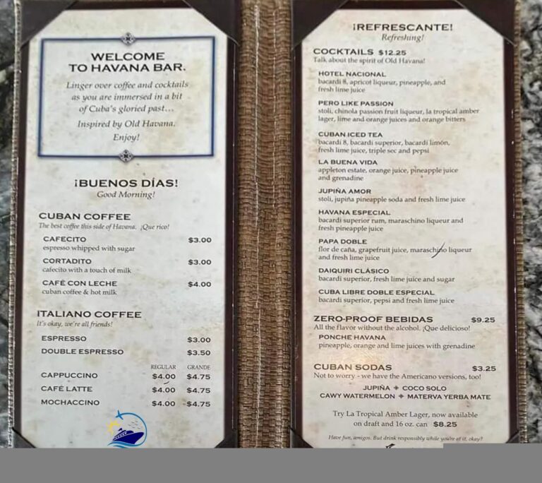 Carnival Cruise Drink Menu 2025 Bar Menus & Drink Prices