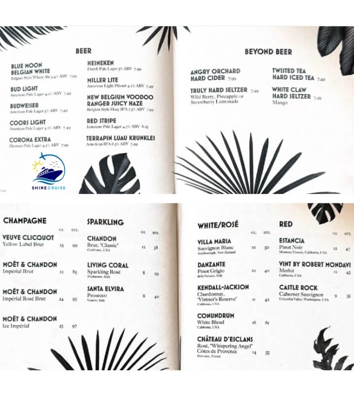 Royal Caribbean drink prices 2025
Royal Caribbean bar prices
Royal Caribbean drink menu 2025
Royal Caribbean bar menus