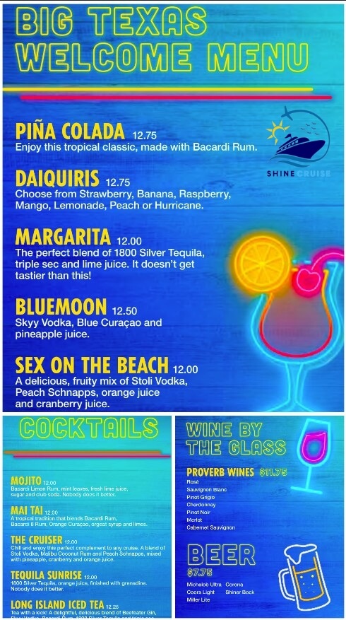 carnival big texas bar menu
carnival cruise drink menu 2024
carnival cruise drink prices 2024
carnival drink menu 2024
carnival drink prices 2024