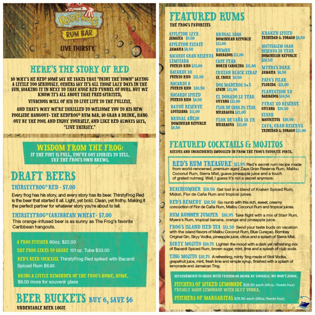 Red Frog Rum Bar on Carnival 
red frog rum bar carnival menu
red frog rum bar menu carnival
red frog rum bar carnival menu 
carnival cruise drink menu 2025
carnival cruise drink prices 2025
carnival drink menu 2025
carnival drink prices 2025