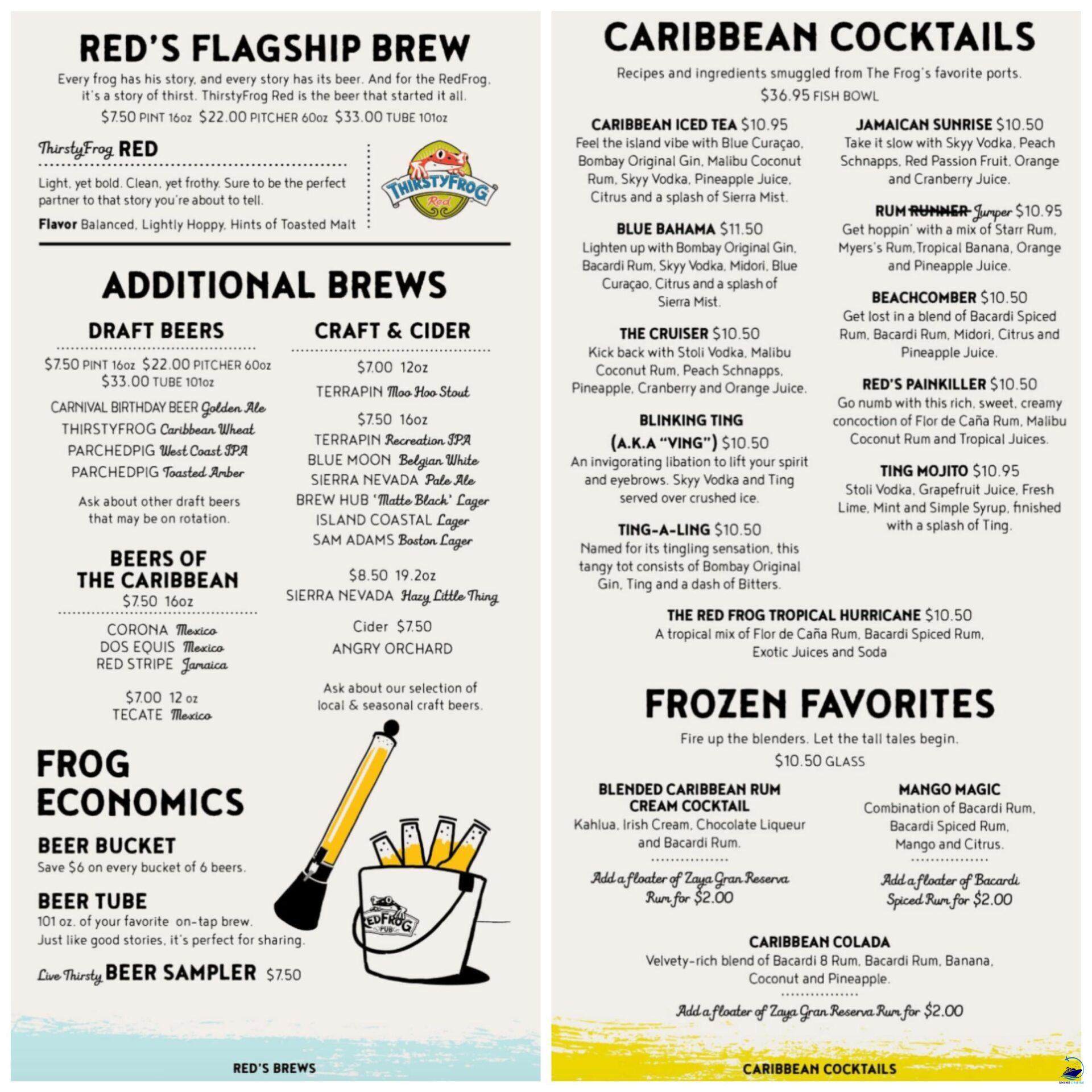 Carnival Cruise Drink Menu: Bar Menus & Drink Prices 2024