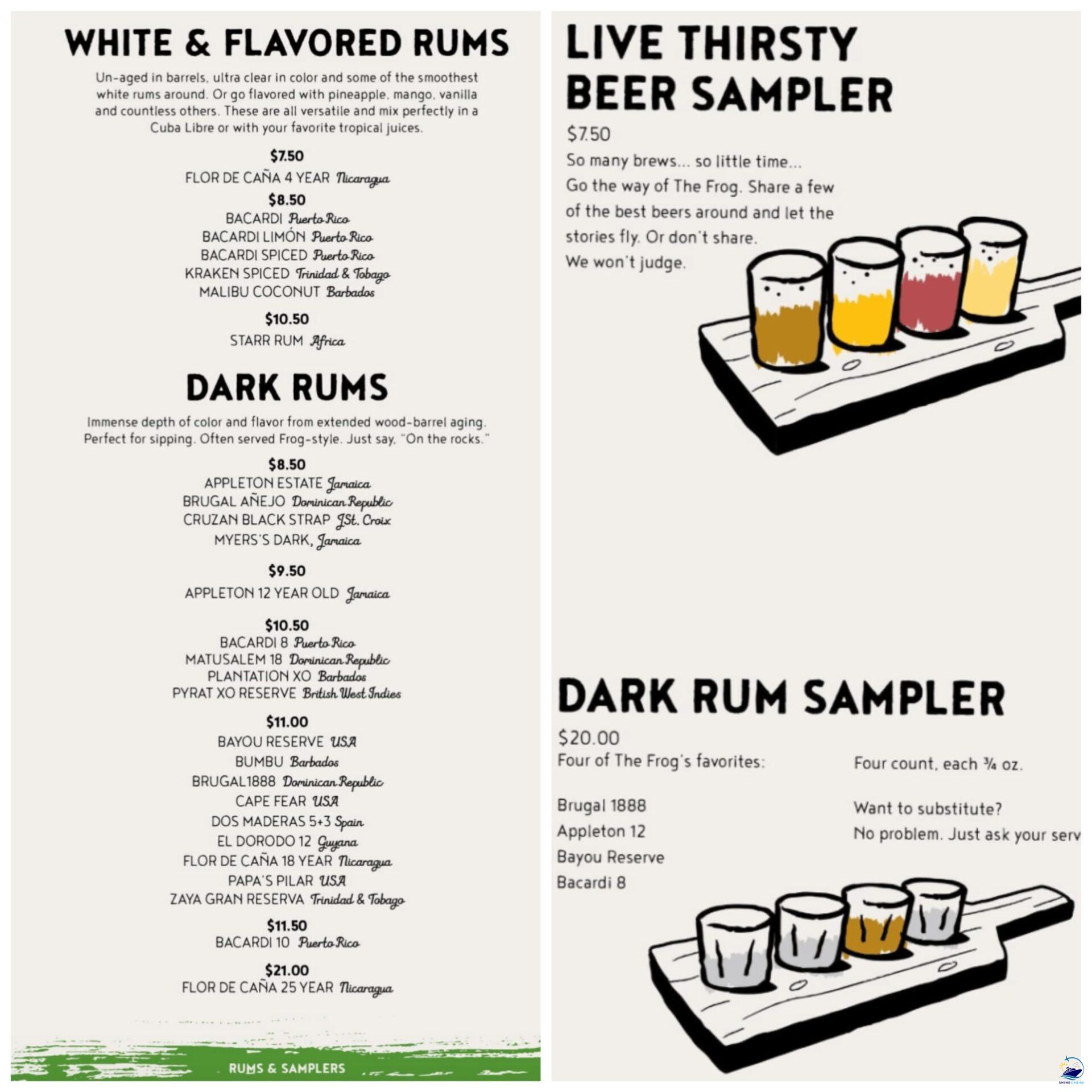 Carnival Cruise Drink Menu Bar Menus & Drink Prices 2024