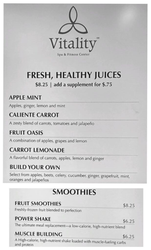 Vitality Spa Drink menu
Royal Caribbean drink prices 2024
Royal Caribbean bar prices
Royal Caribbean drink menu 2024
Royal Caribbean bar menus