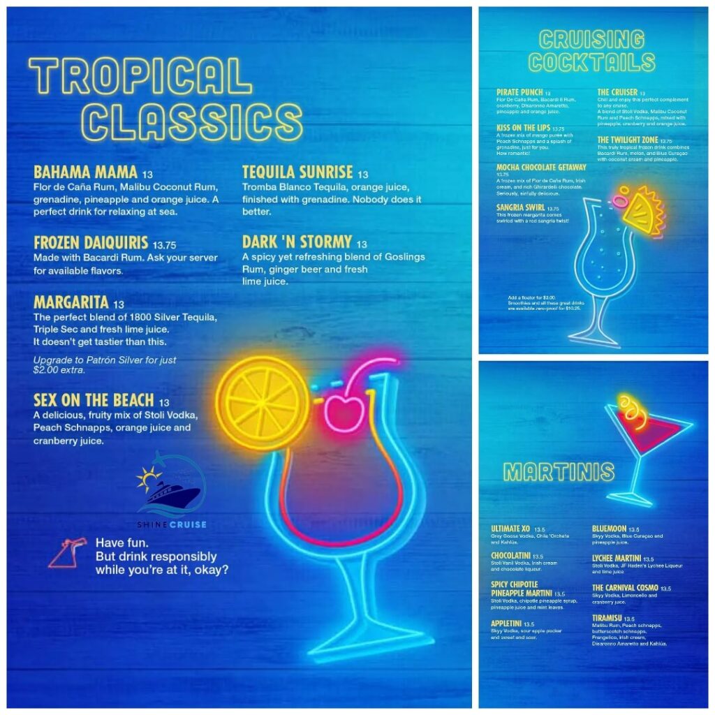 Carnival Cruise Drink Menu