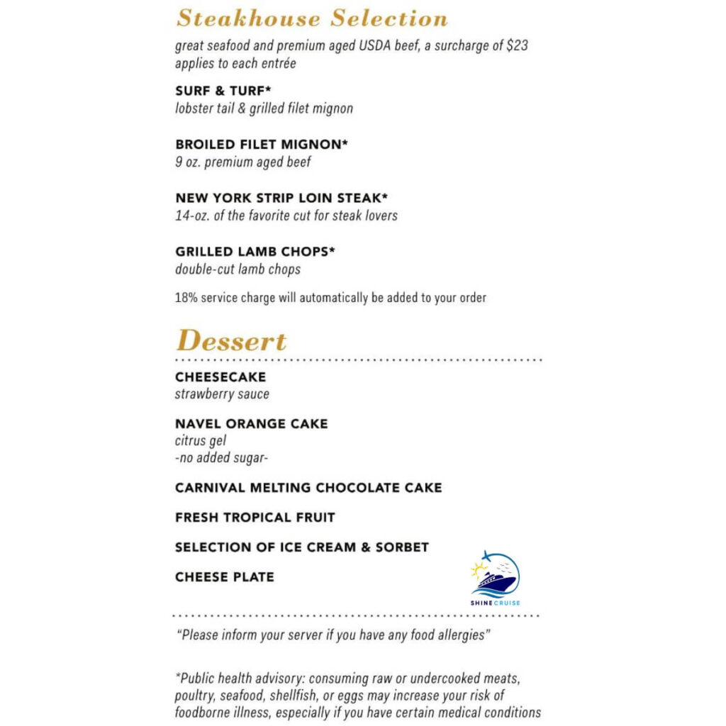 Carnival 6 Day Cruise Menu 2024
carnival cruise menu
carnival cruise dinner menu
New Carnival Dinner Menus