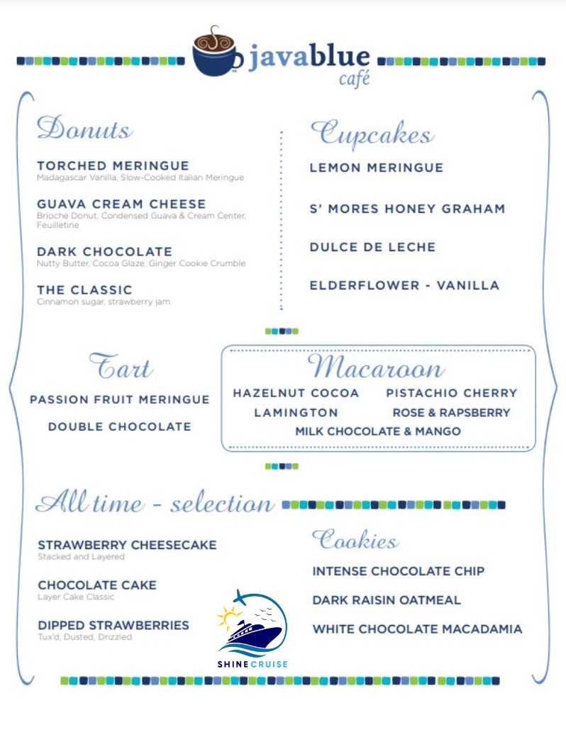 Carnival Java Blue Cafe Menu 2025 with Prices and Location