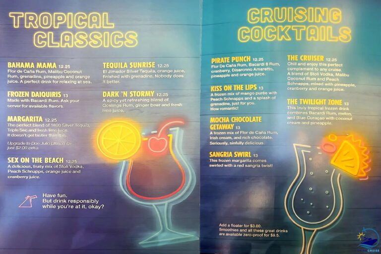 Carnival Cruise Drink Menus 2026 with Prices for all Ships