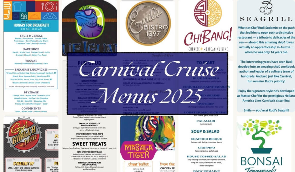 Carnival Cruise Menus 2025 Complimentary Specialty MDR Carnival Cruise Menus 2025 1024x597