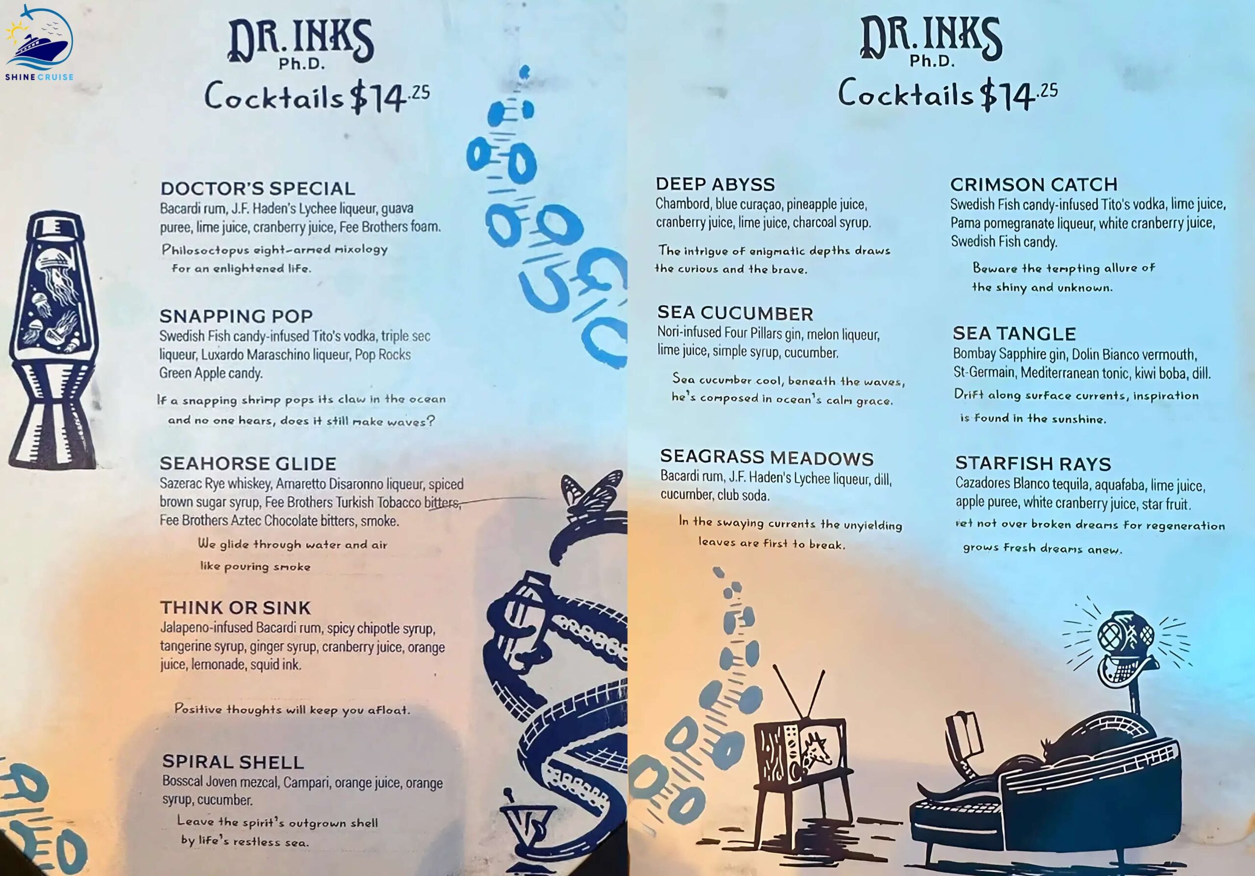 Dr Inks PhD Bar Carnival Cruise Drink Menu
dr inks carnival jubilee
dr inks jubilee menu
carnival cruise drink menu 2025
carnival cruise drink prices 2025
carnival drink menu 2025
carnival drink prices 2025