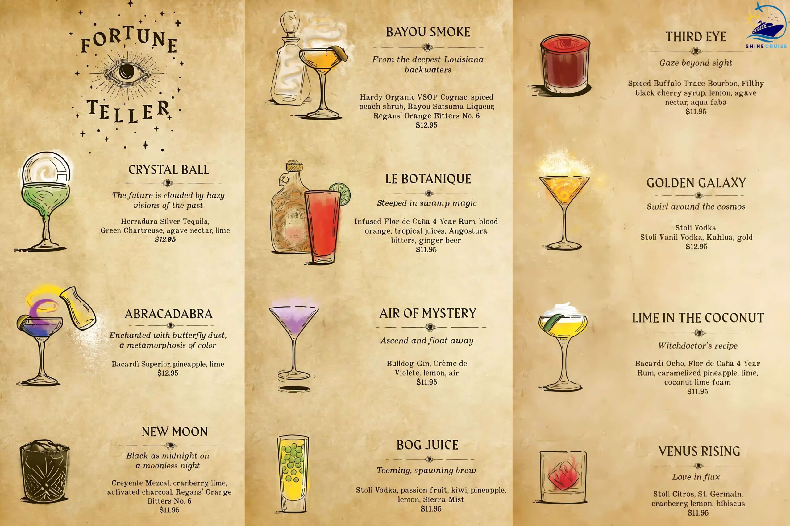Fortune Teller Bar menu Carnival
carnival cruise drink menu 2025
carnival cruise drink prices 2025
carnival drink menu 2025
carnival drink prices 2025