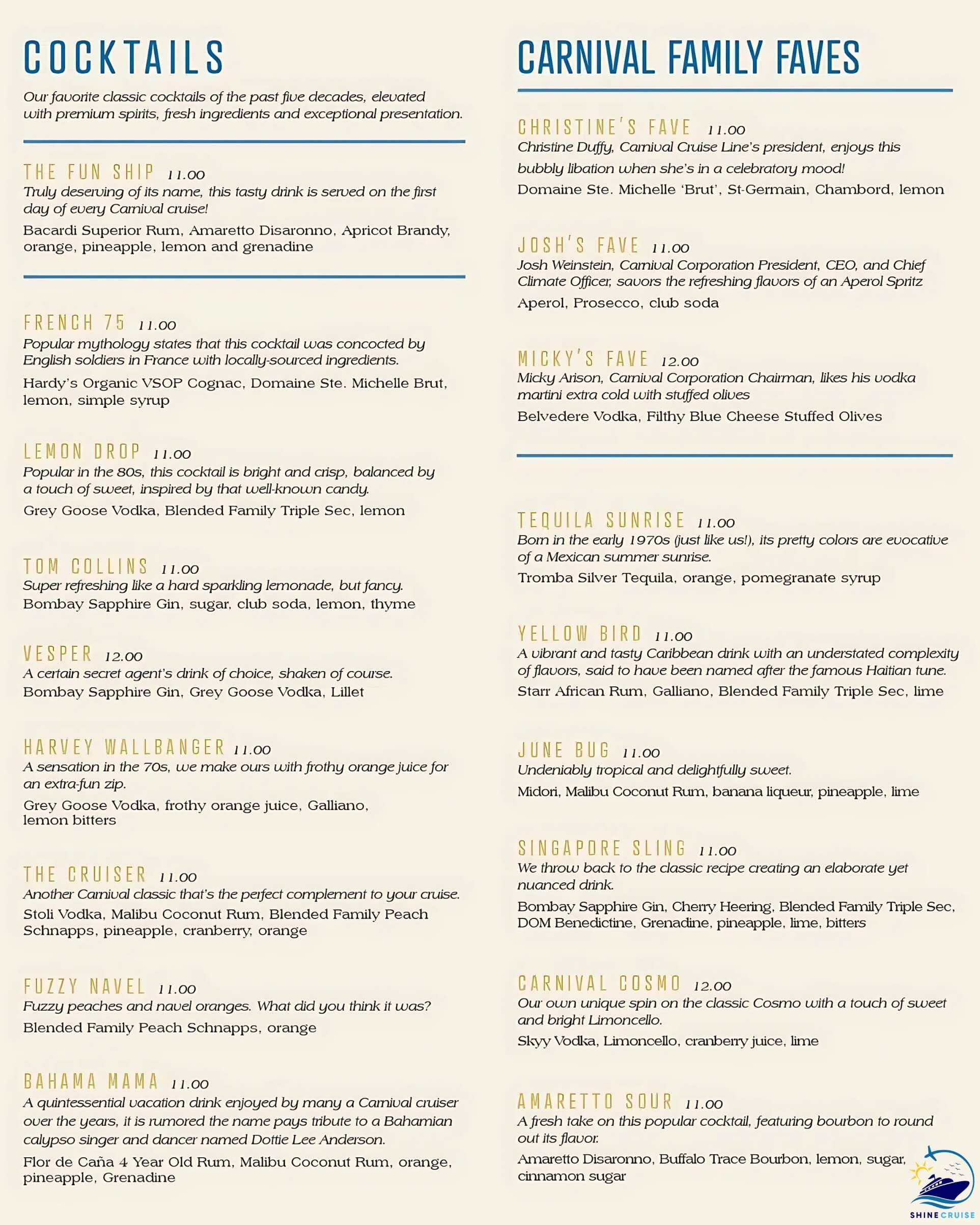 carnival Goldern Jubilee Bar
carnival cruise drink menu 2025
carnival cruise drink prices 2025
carnival drink menu 2025
carnival drink prices 2025