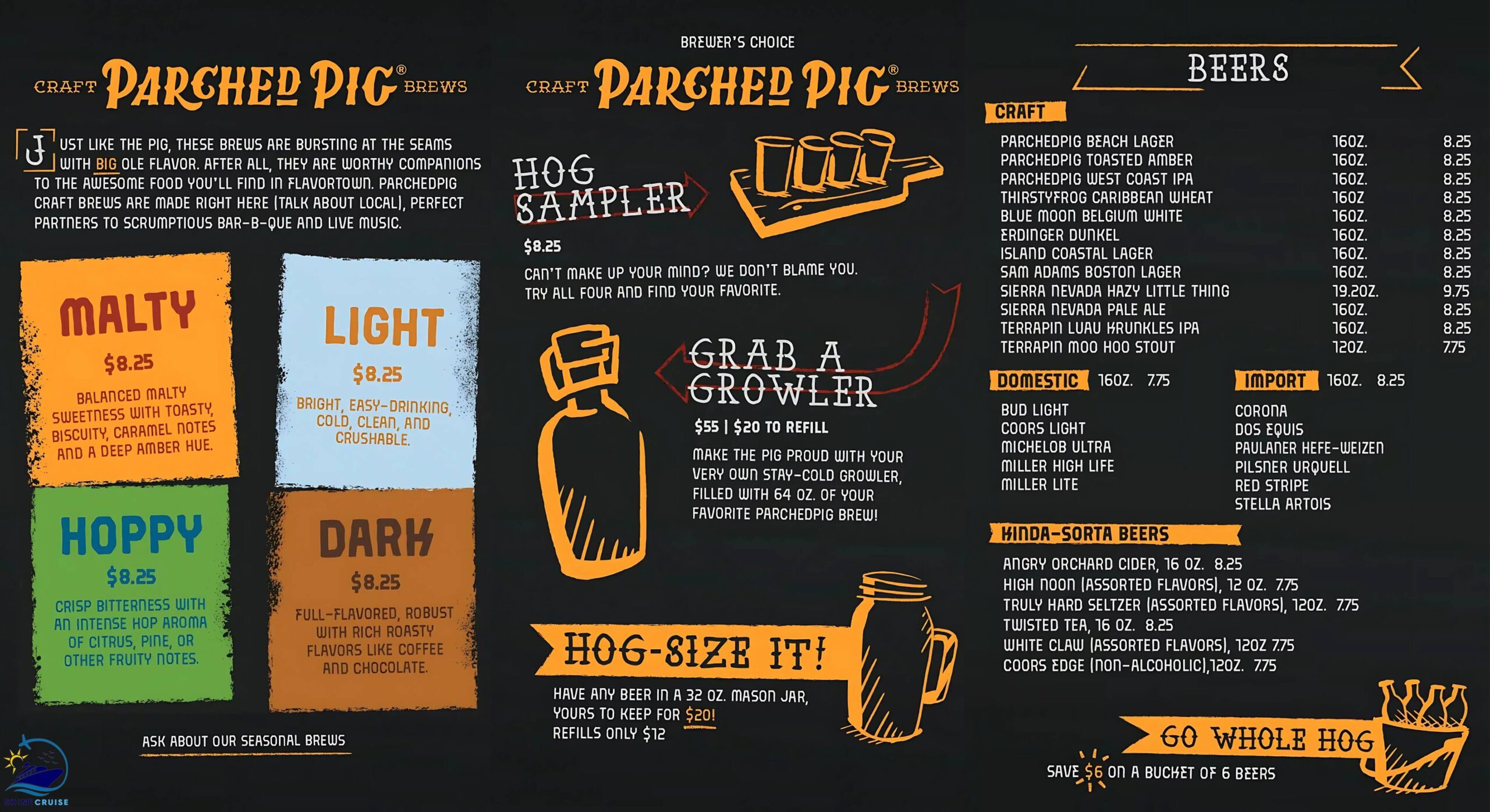 Guy's Pig and anchor joint Carnival
carnival celebration guys pig and anchor menu
carnival cruise drink menu 2025
carnival cruise drink prices 2025
carnival drink menu 2025
carnival drink prices 2025
