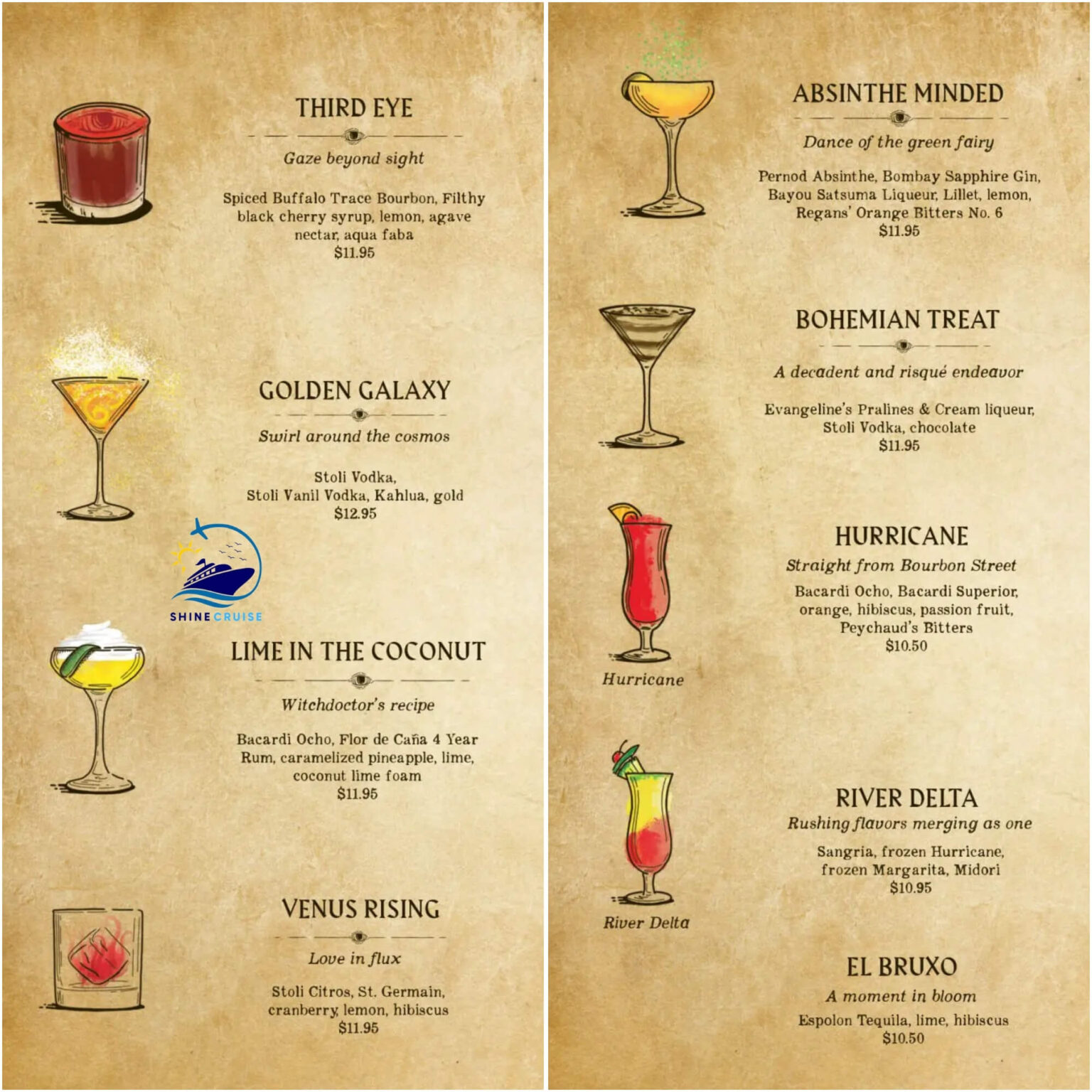 carnival mardi gras fortune teller bar menu