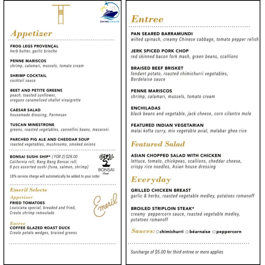 Carnival 14 Day Cruise Menu 2024
Carnival Main Dining Room Menus 
Carnival Dinner Menus