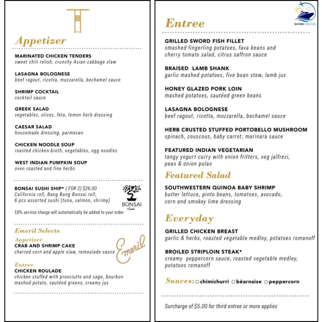 Carnival 14 Day Cruise Menu 2024
Carnival Main Dining Room Menus 
Carnival Dinner Menus