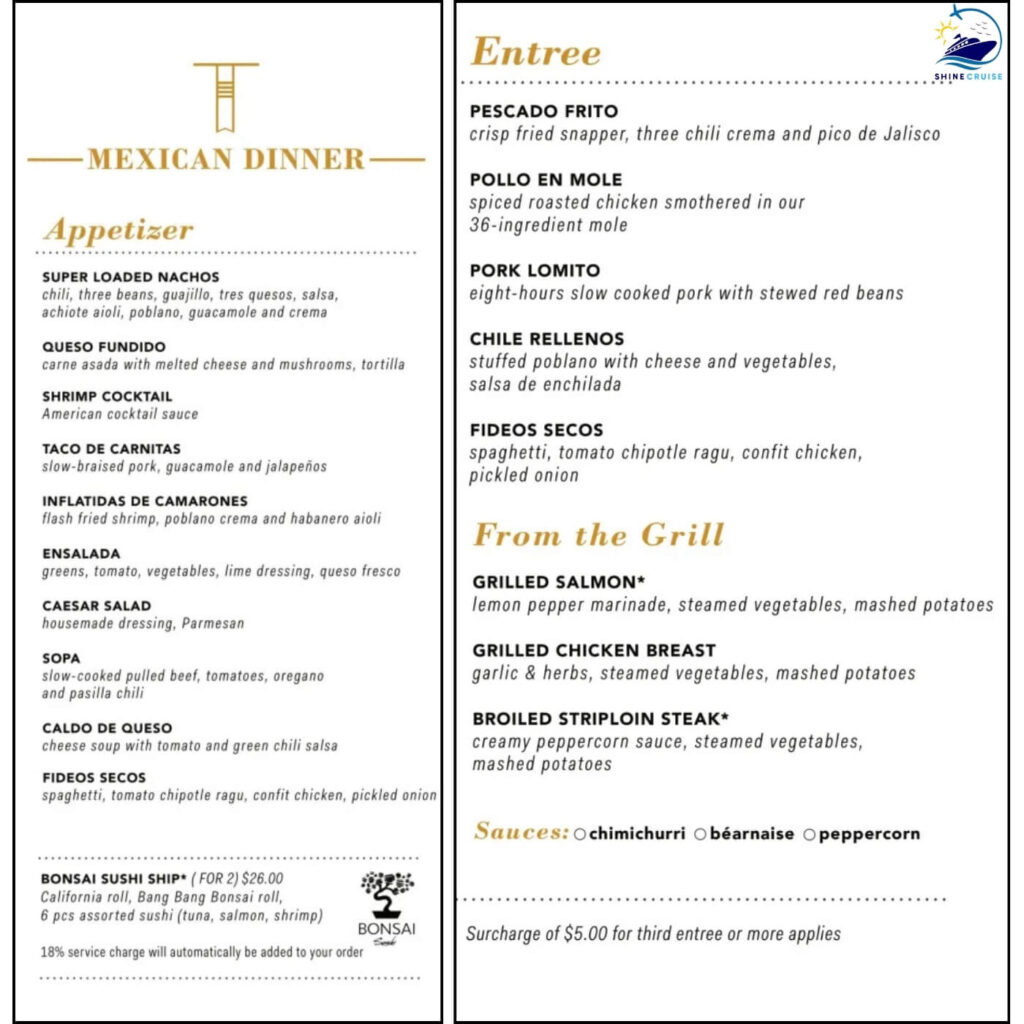 Carnival 14 Day Cruise Menu 2024
Carnival Main Dining Room Menus 
Carnival Dinner Menus