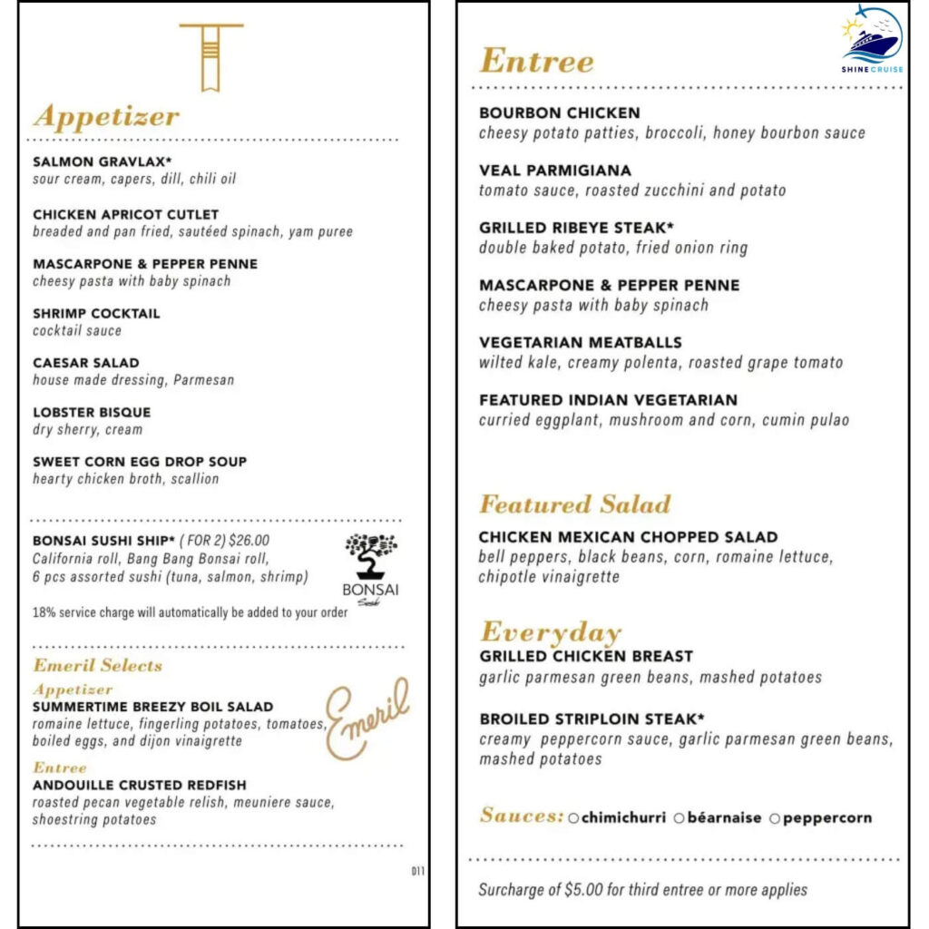 Carnival 14 Day Cruise Menu 2024
Carnival Main Dining Room Menus 
Carnival Dinner Menus