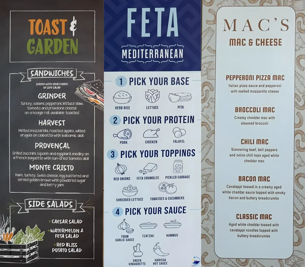 Icon of the Seas dining menus 2026
Icon of the Seas AquaDome Market menu 1