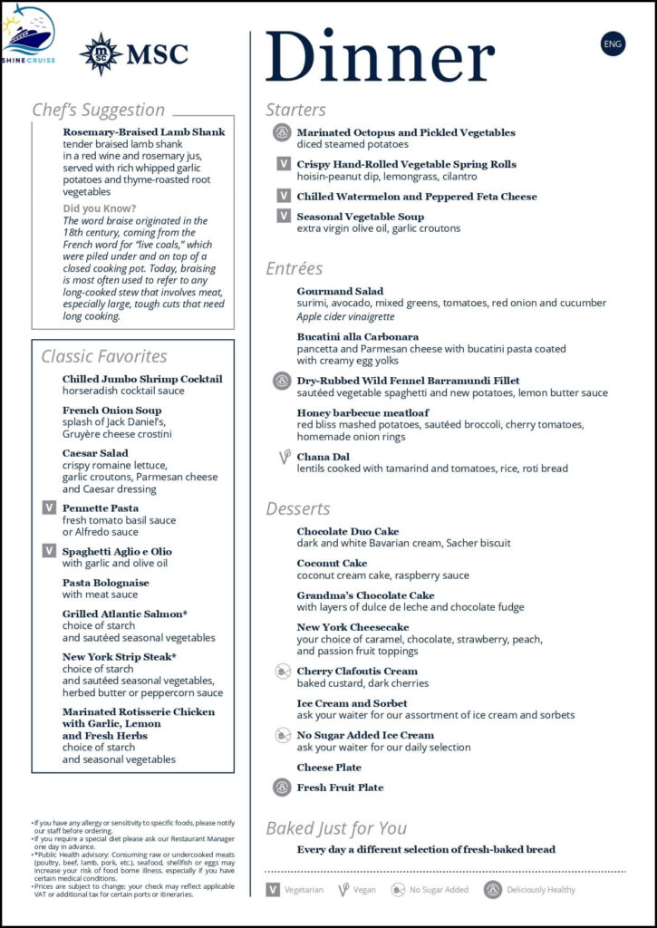 msc main dining room menu 2024
msc main dining room dress code
msc cruises main dining room menu
msc breakfast menu
msc lunch menu
msc dinner menu 2024
msc dinner seating times