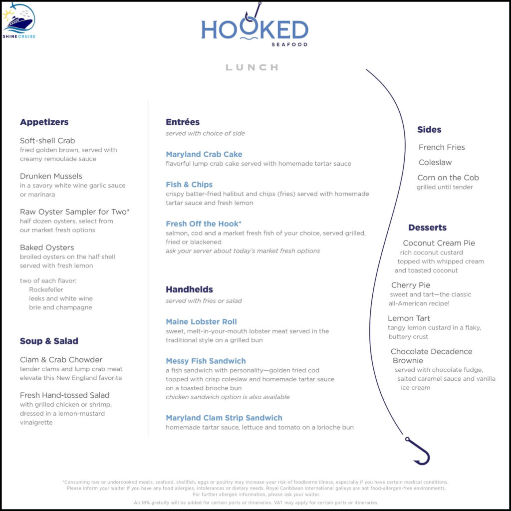 hooked seafood royal caribbean menu
hooked seafood royal caribbean lunch menu
hooked seafood royal caribbean reviews
royal caribbean hooked seafood menu
hooked seafood royal caribbean prices