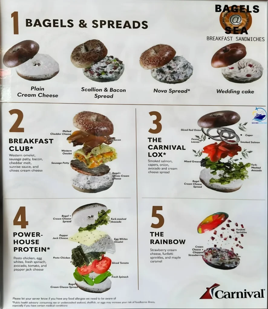Carnival Bagels @ Sea Menu