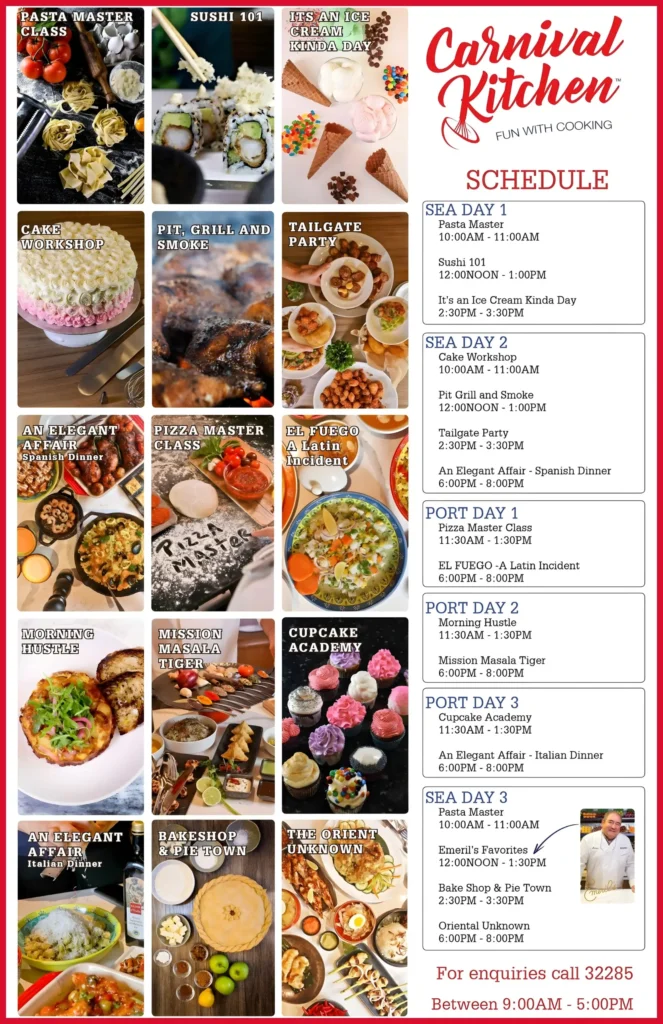 Carnival Kitchen Menu 2025 