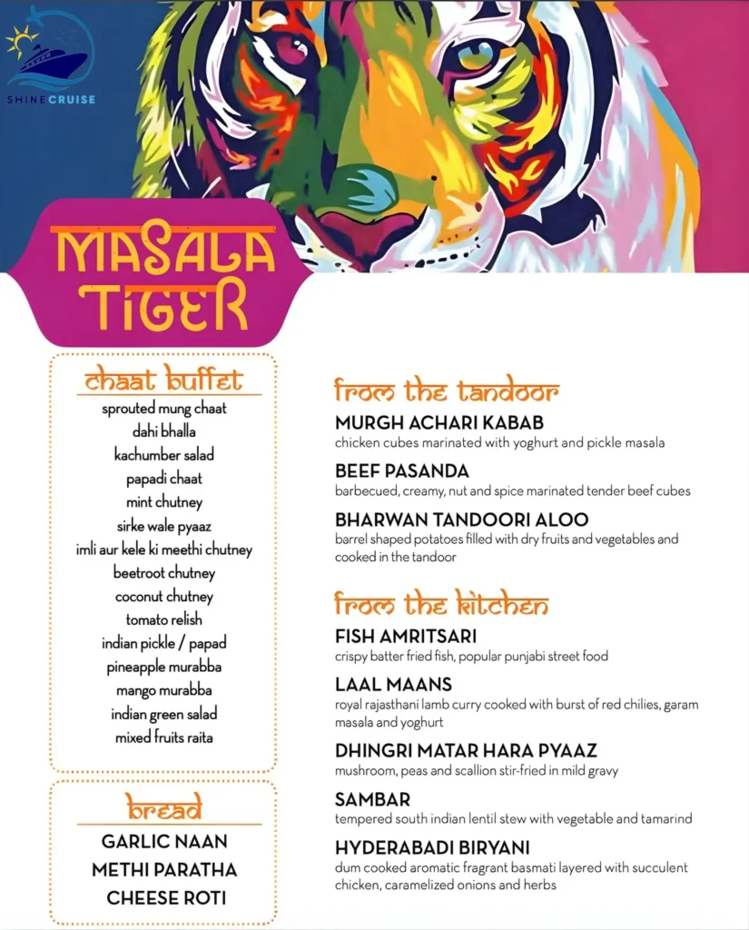 Carnival Masala Tiger Menu 8