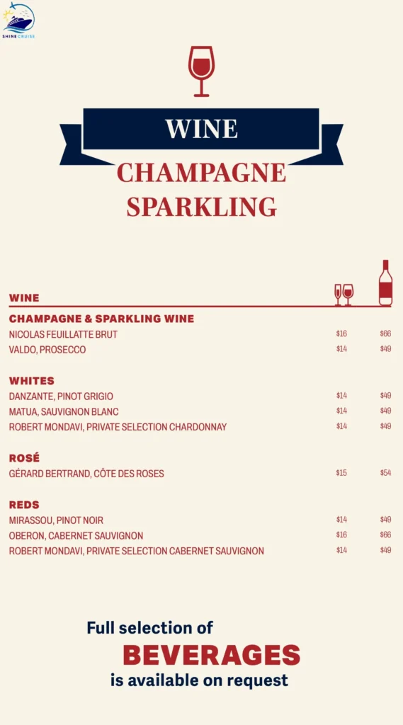 MSC All Star Sports Bar Menu 
msc wine list 