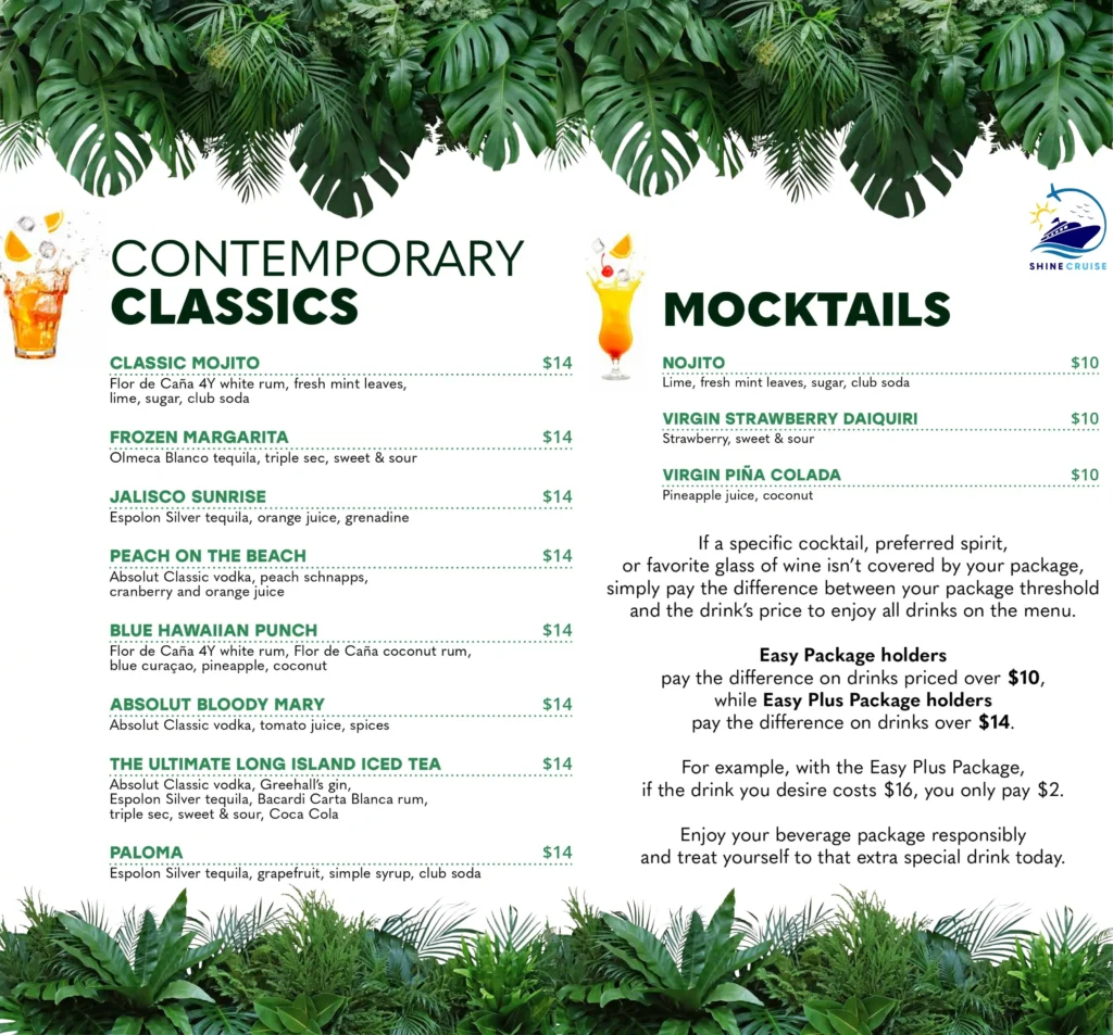 MSC Botanic Garden Bar Menu 
msc drink list 