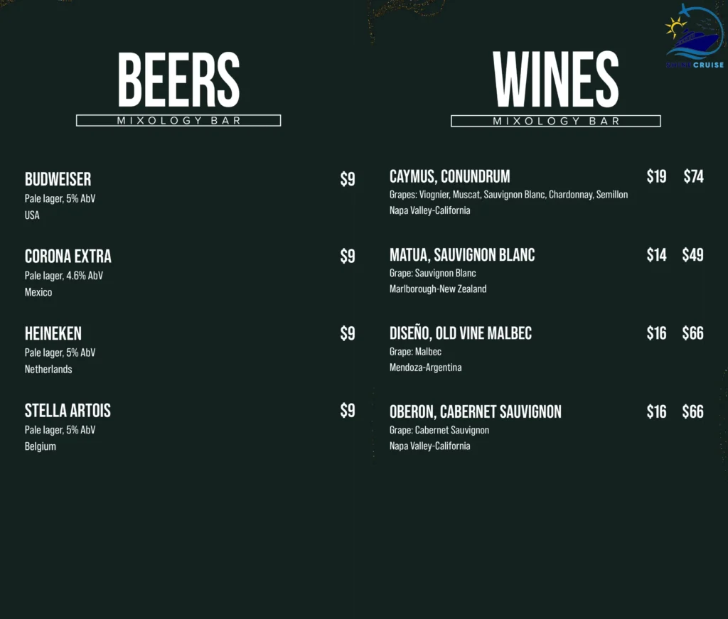 MSC Elixir Mixology Bar 
msc cruises drinks menu 