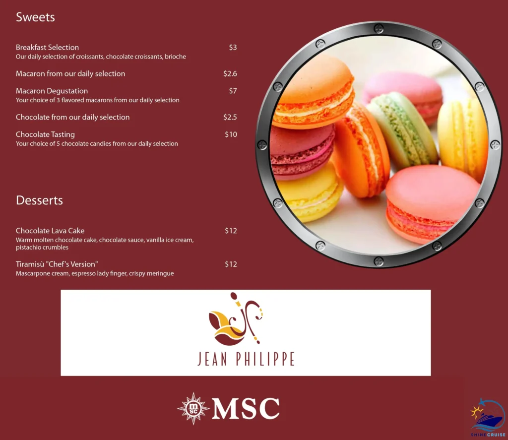 MSC Jean Philippe Menu 