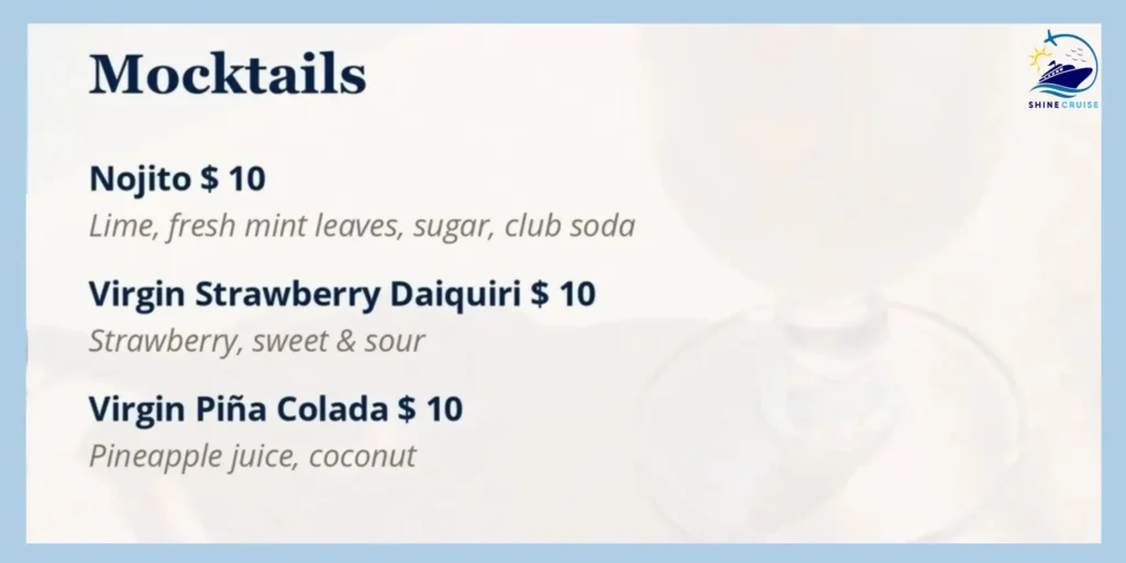 MSC Mocktail Menu 