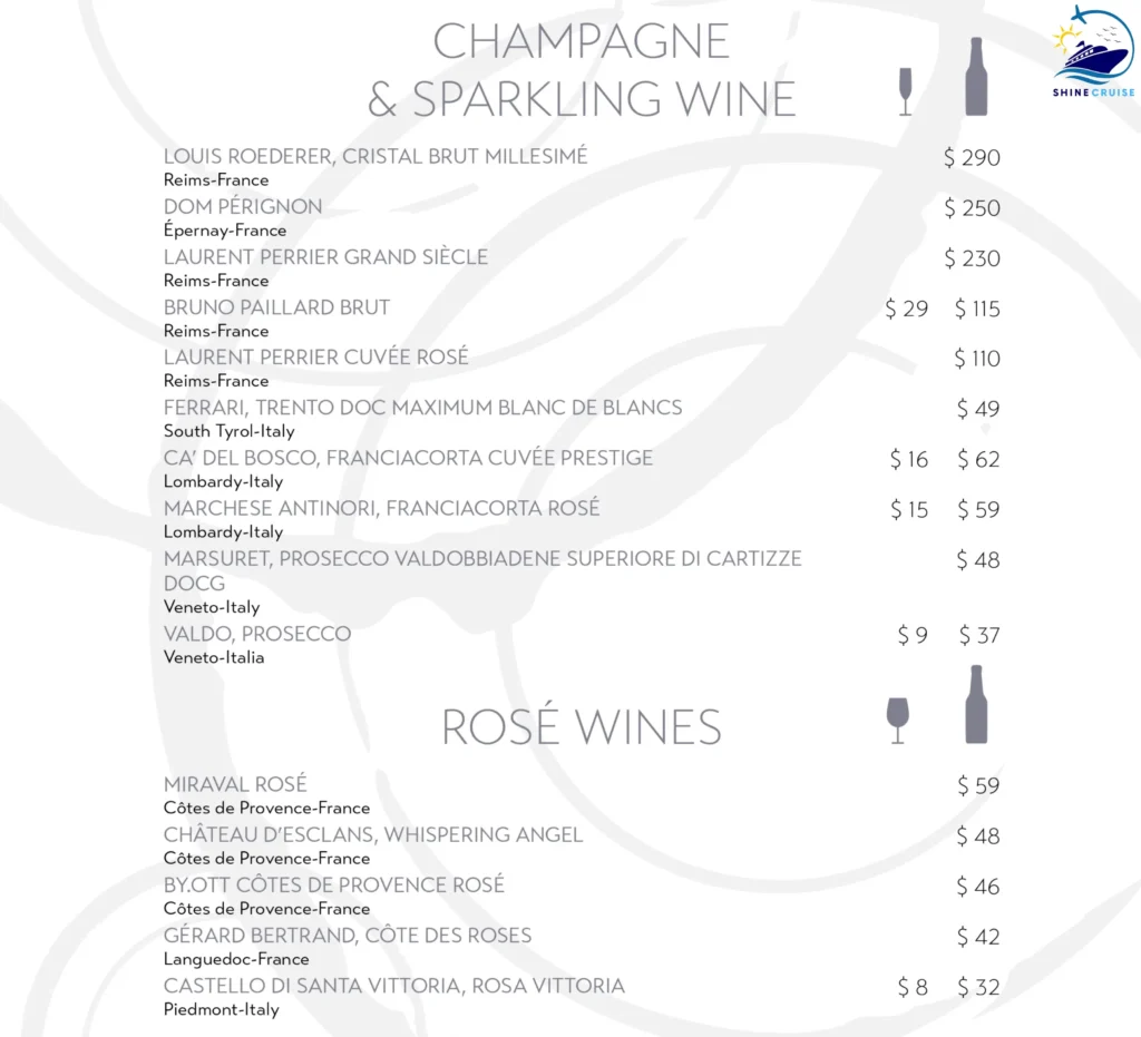 MSC Ocean Cay Restaurant Menu  
drink prices on msc cruises 