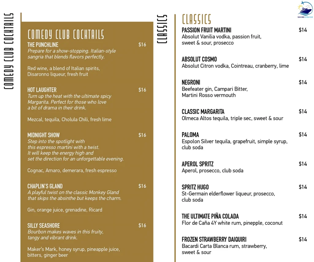 MSC The Loft Menu 
msc bar menus