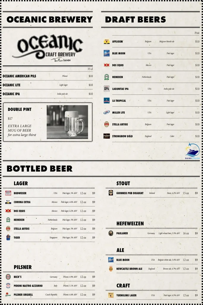 MSC Masters of the Sea Menu
msc drink menu 2025 