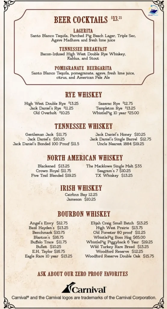 Carnival guy's pig & anchor smokehouse brewhouse menu