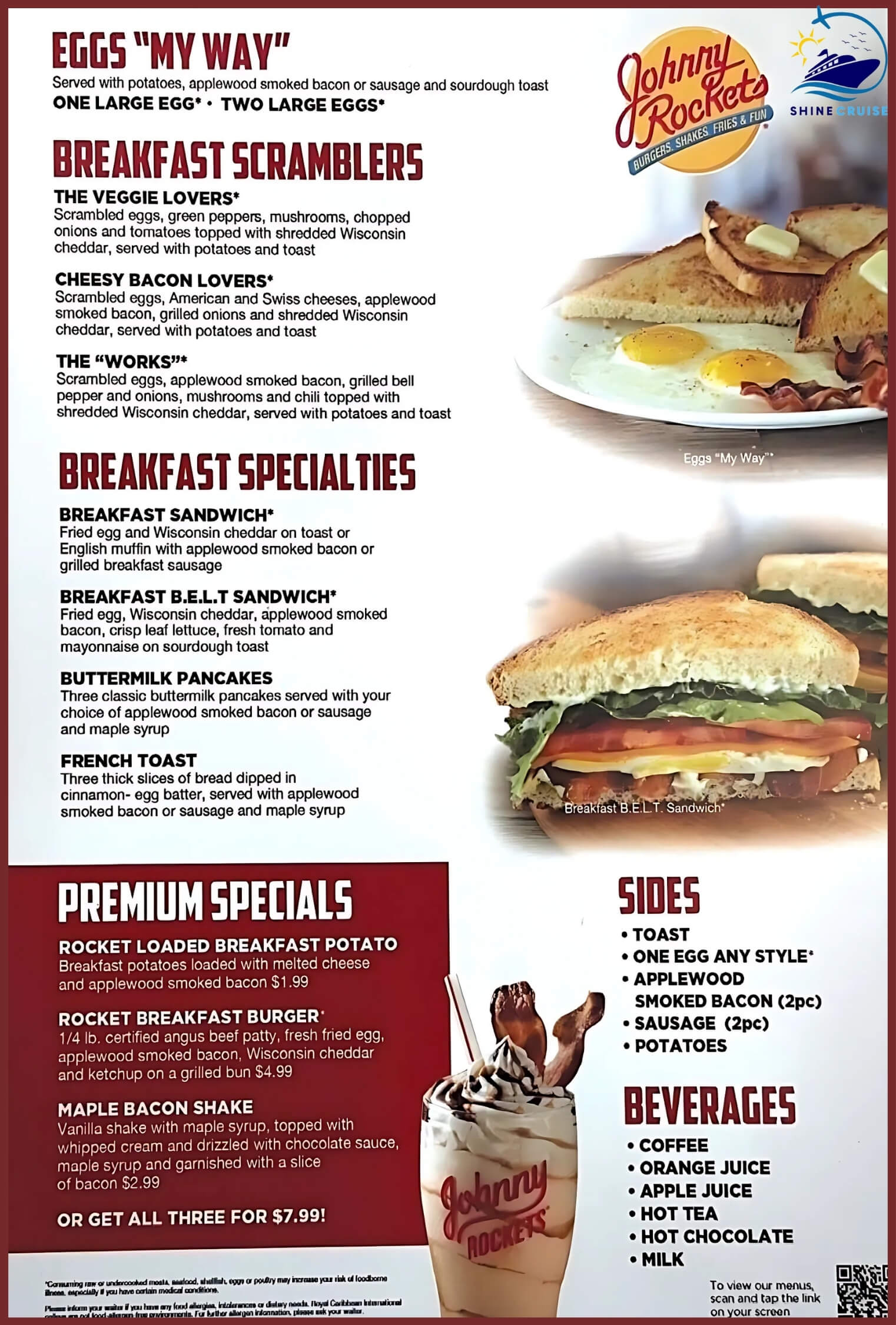 Royal Caribbean Johnny Rockets Menus for 2026