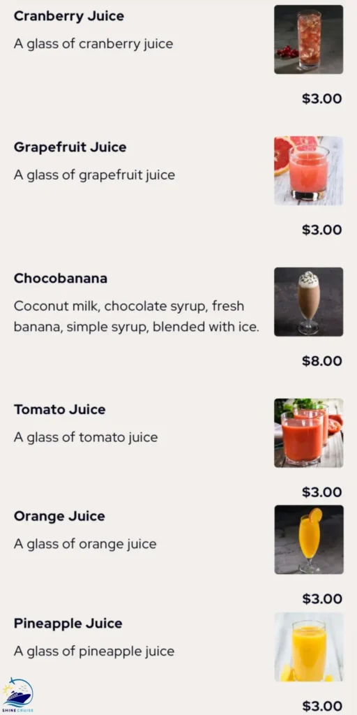 Princess Cruise Mocktails & Juices Menu
Princess cruises oceannow menu