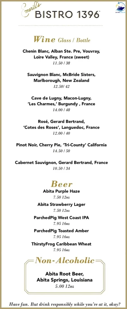 carnival cruise drink menu 2025 
carnival drink prices 2025