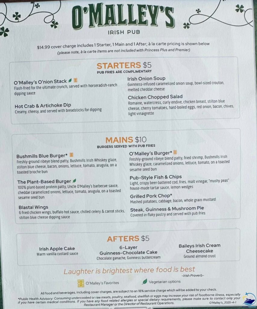 Princess o'malley's irish pub menu
princess cruise o'malley's menu
o'malley's irish pub princess cruises menu
Princess cruises irish pub menu price
princess cruises o'malley's menu
o malley's irish pub princess cruises menu