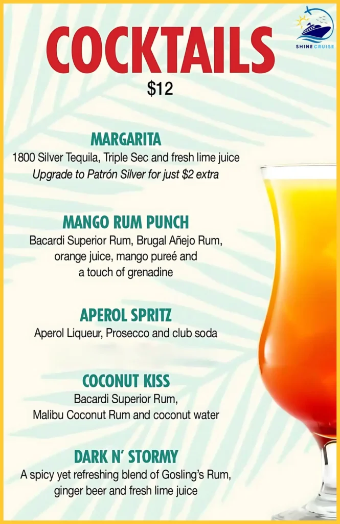 Carnival Ocean Plaza Bar
carnival drink menu 2025