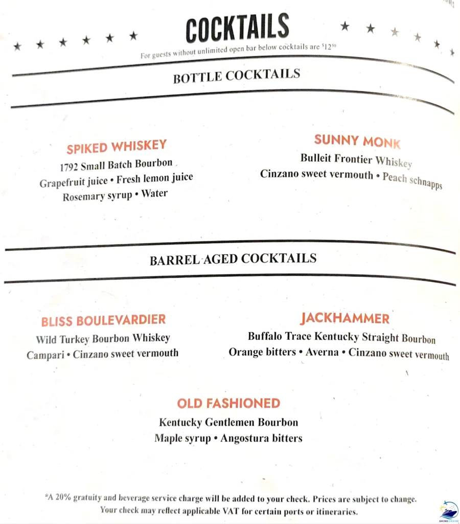 NCL Whiskey Barย Menu 3