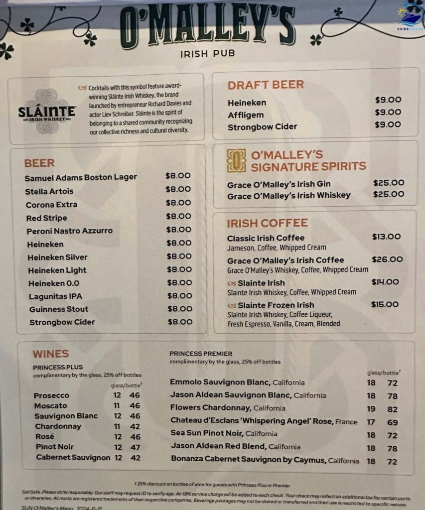 Princess o'malley's irish pub menu
princess cruise o'malley's menu
o'malley's irish pub princess cruises menu
Princess cruises irish pub menu price
princess cruises o'malley's menu
o malley's irish pub princess cruises menu