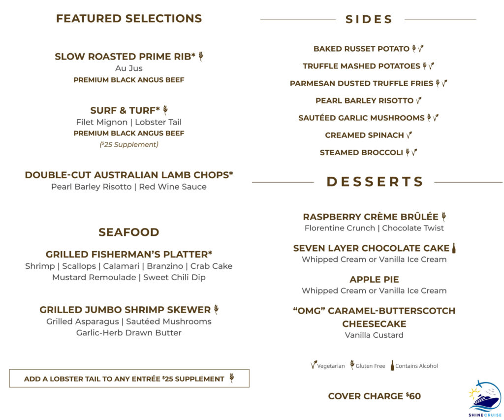Cagney's Steakhouse NCL Menu
ncl aqua restaurants menu
norwegian aqua restaurants menu
ncl aqua specialty dining menus
ncl aqua specialty restaurants
norwegian aqua specialty dining menu
ncl aqua menus