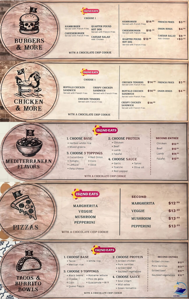 carnival's celebration key reviews
celebration key food menu
carnival celebration key food
celebration key food options
celebration key drink prices
celebration key menus