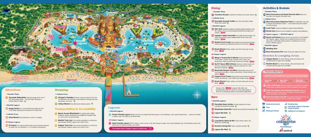 Carnival Celebration Key map
