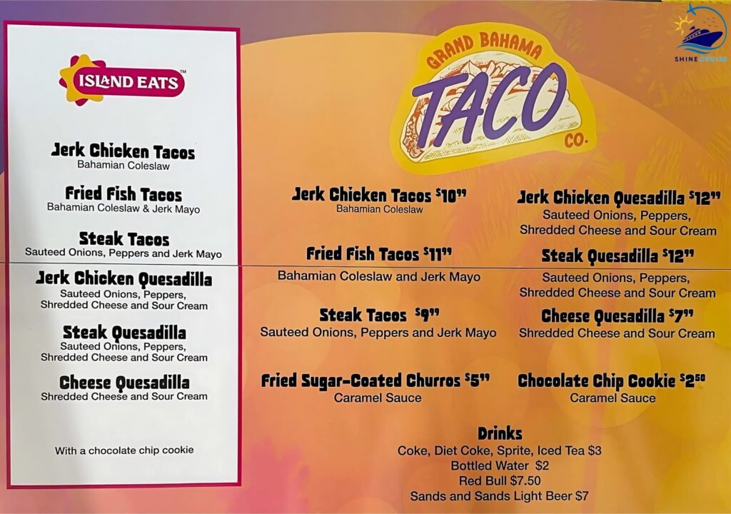 carnival's celebration key reviews
celebration key food menu
carnival celebration key food
celebration key food options
celebration key drink prices
celebration key menus