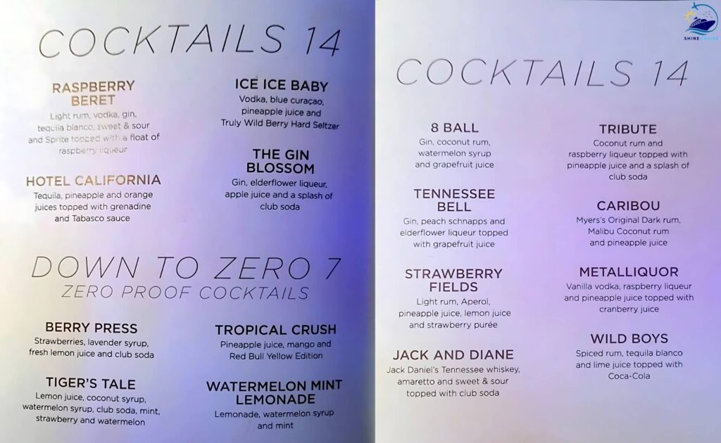 star of the seas bars menu
star of the seas bar menus
Star of the seas drinks menu 
Star of the seas drinks price 
Star of the seas drinks menu prices 
Best bars on star of the seas 