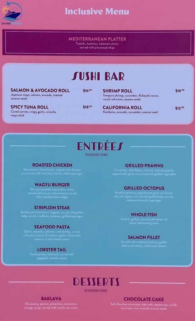carnival's celebration key reviews
celebration key food menu
carnival celebration key food
celebration key food options
celebration key drink prices
celebration key menus
