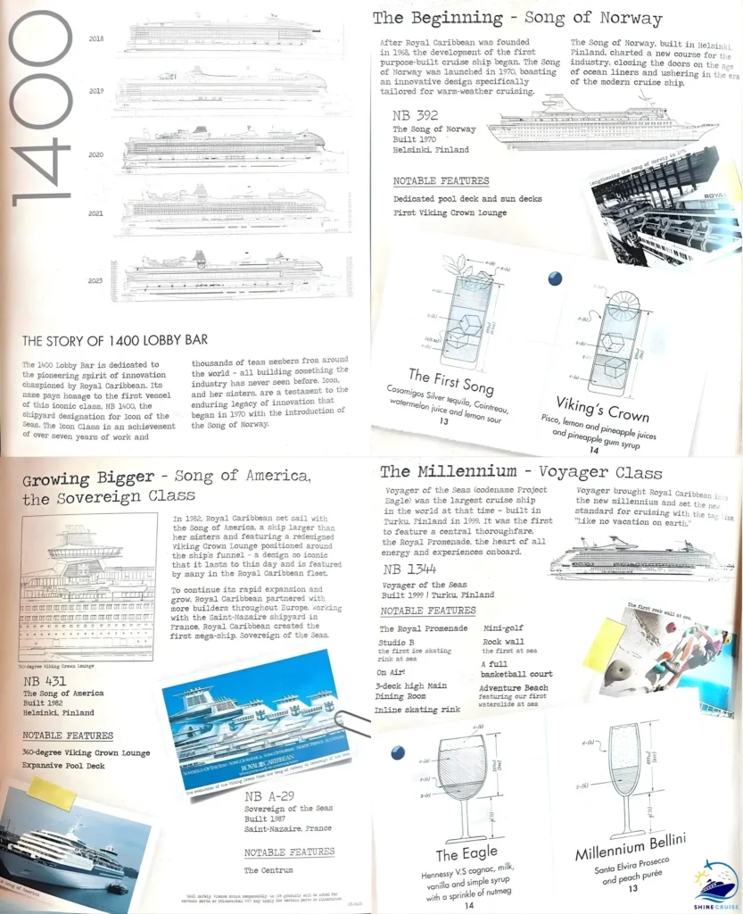 Royal Caribbean 1400 Lobby Bar menu
